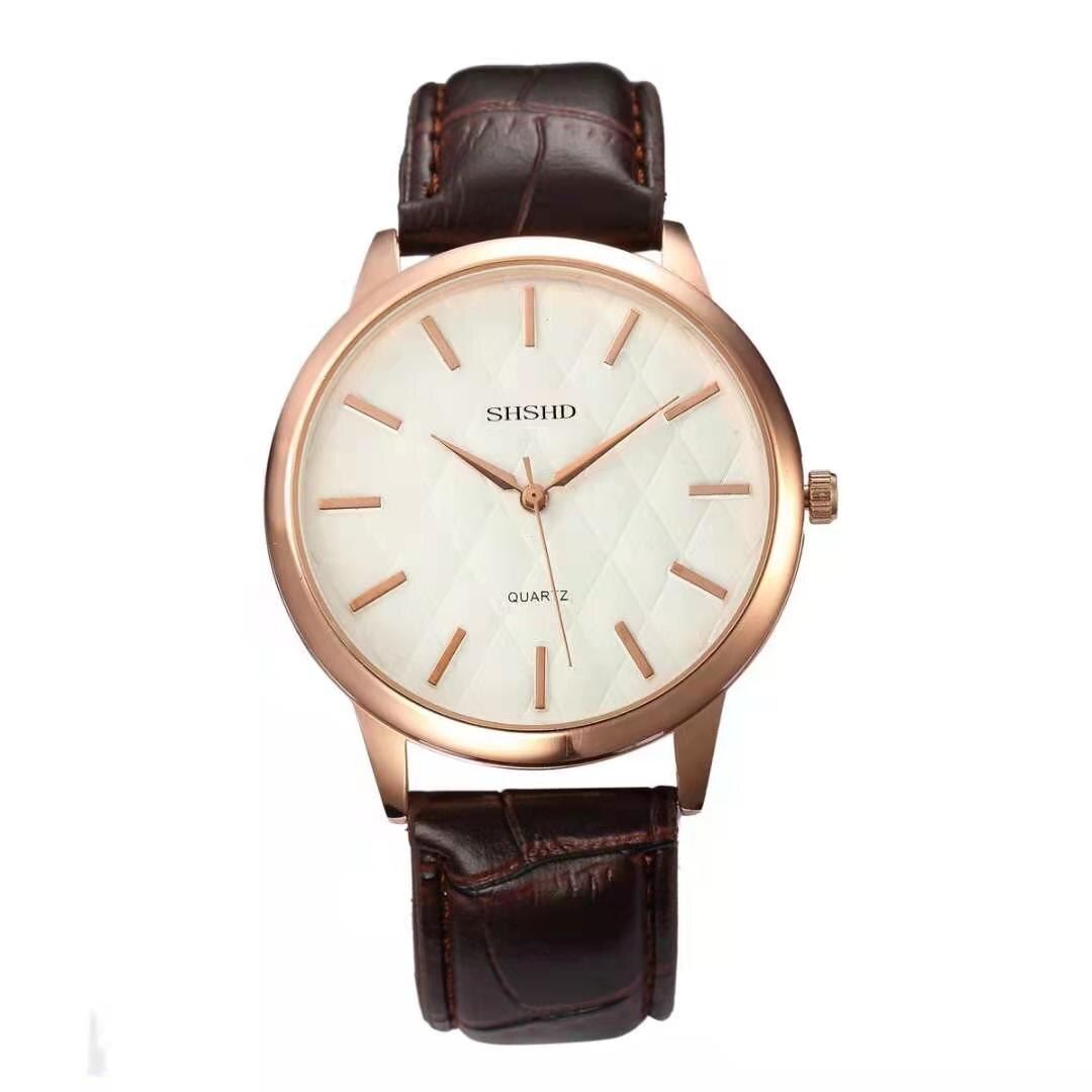 WOKAI high quality fashion casual men's three-eye quartz belt watch men's business waterproof luminous retro electronic clock