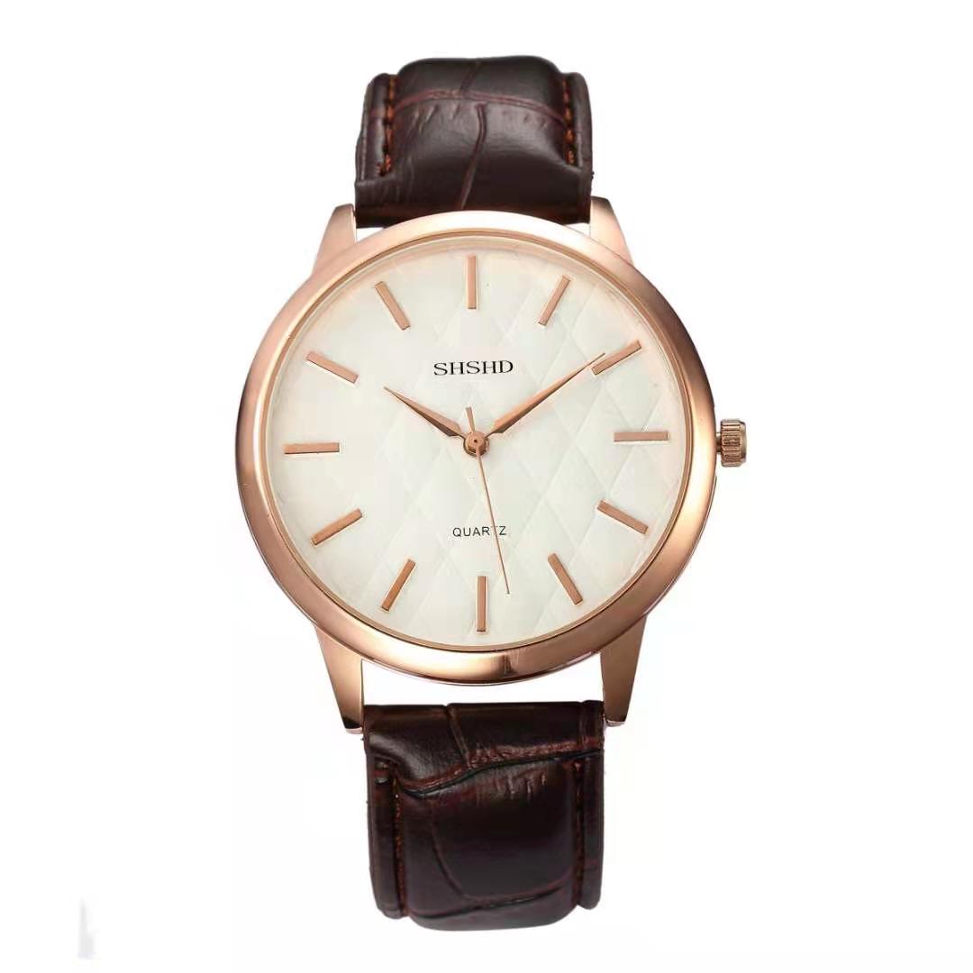 WOKAI high quality fashion casual men's three-eye quartz belt watch men's business waterproof luminous retro electronic clock
