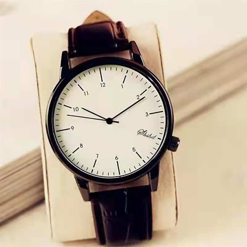 WOKAI high quality fashion casual men's three-eye quartz belt watch men's business waterproof luminous retro electronic clock